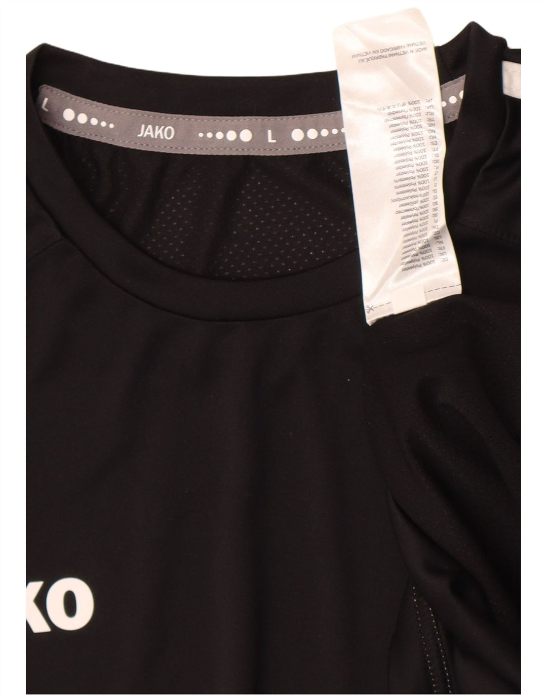 JAKO Mens T-Shirt Top Large Black Colourblock Polyester