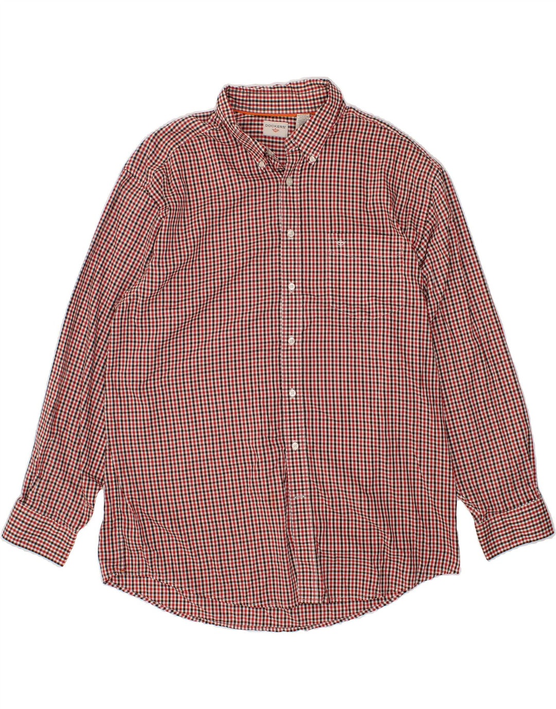 DOCKERS Mens Big & Tall Shirt XL Red Check Cotton Vintage Dockers and Second-Hand Dockers from Messina Hembry 