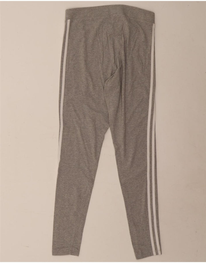 Adidas Womens Leggings UK 14 Medium Grey Flecked Cotton