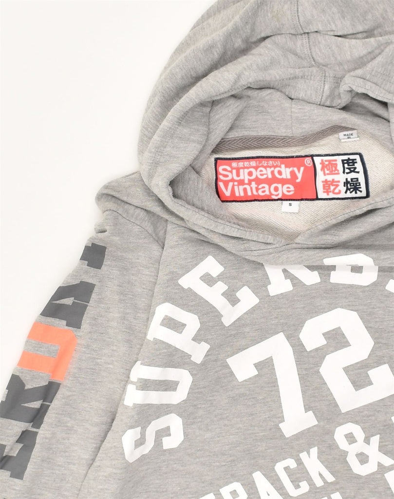 SUPERDRY Womens Vintage Graphic Hoodie Jumper UK 10 Small Grey Cotton | Vintage Superdry | Thrift | Second-Hand Superdry | Used Clothing | Messina Hembry 