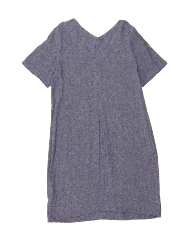 MARKS & SPENCER Womens Short Sleeves Basic Dress UK 14 Medium  Blue Modern Vintage Marks & Spencer and Second-Hand Marks & Spencer from Messina Hembry 