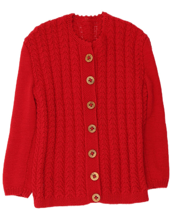 Vintage Womens Cardigan Sweater UK 14 Medium Red