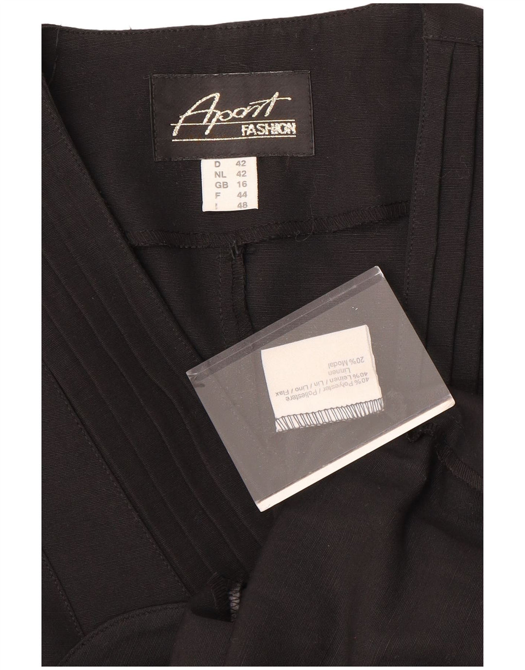 APART Womens 4 Button Sleeveless Blazer Jacket UK 16 Large Black Polyester