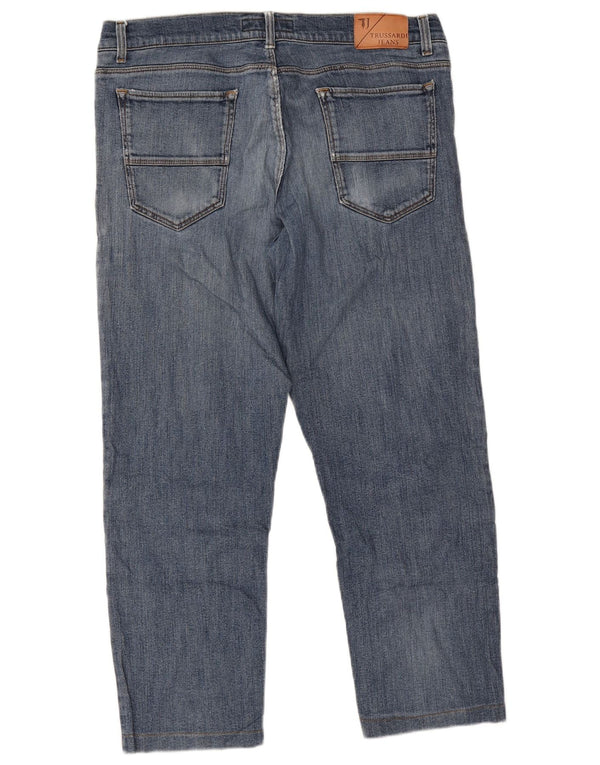 Trussardi Mens Distressed Cropped Jeans IT 51 Large W37 L26 Blue