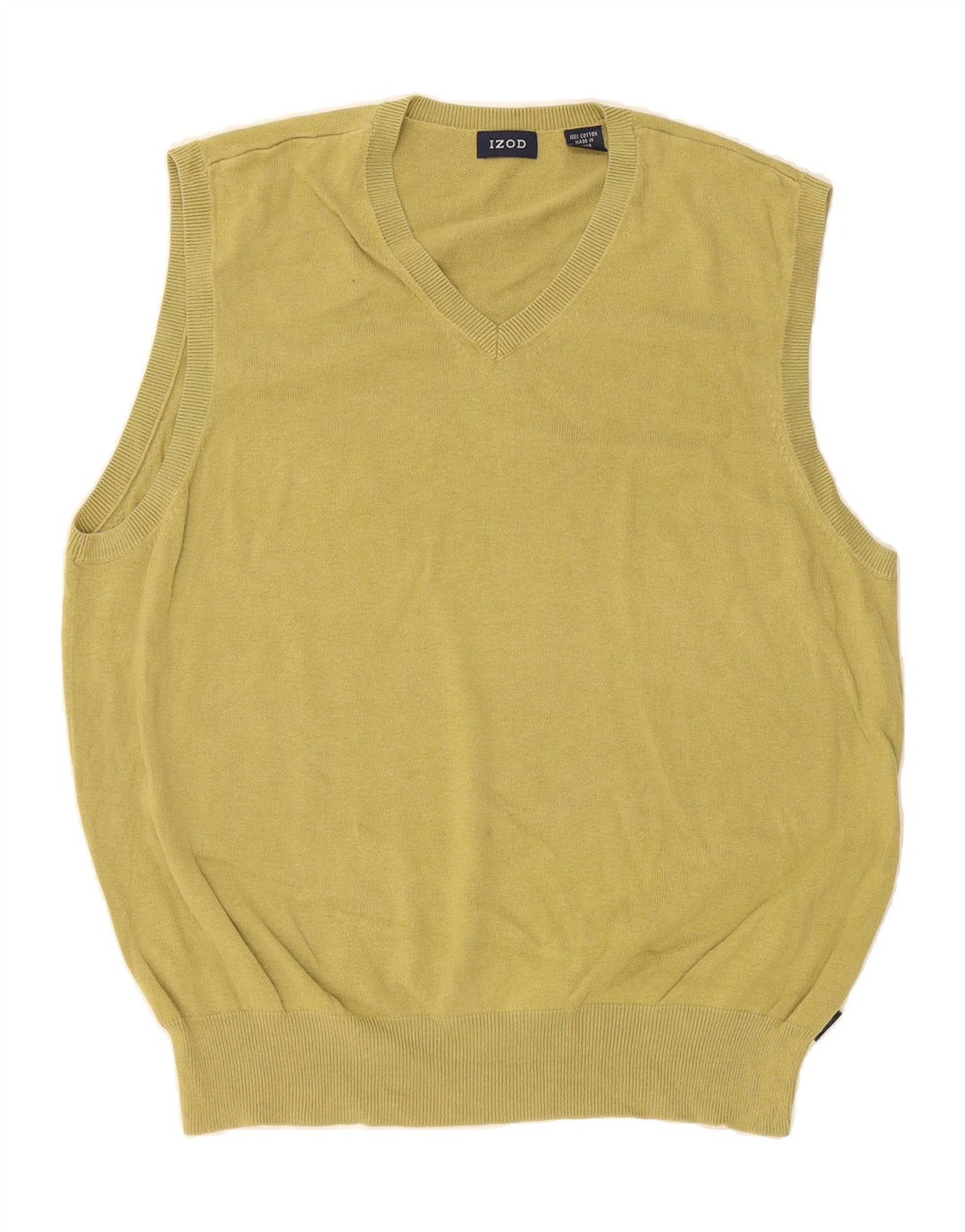 IZOD Mens Vest Tank Top Large Yellow Cotton Vintage Izod and Second-Hand Izod from Messina Hembry 