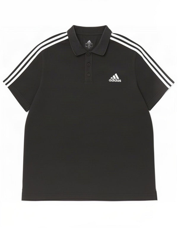 Adidas Mens Polo Shirt Large Black Cotton