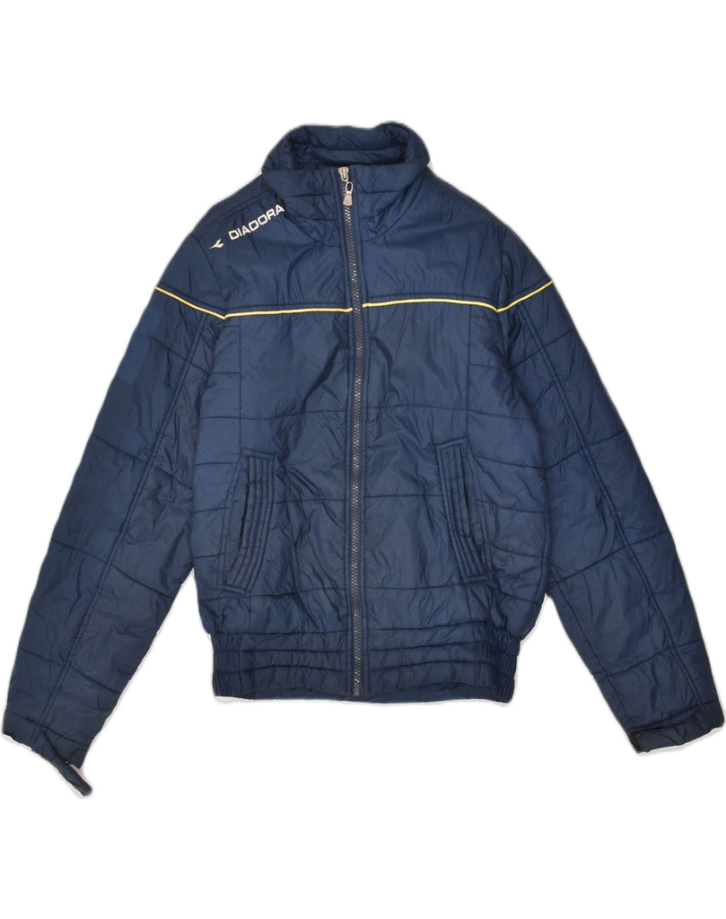 DIADORA Boys Padded Jacket 10-11 Years 2XS Navy Blue Polyester | Vintage Diadora | Thrift | Second-Hand Diadora | Used Clothing | Messina Hembry 