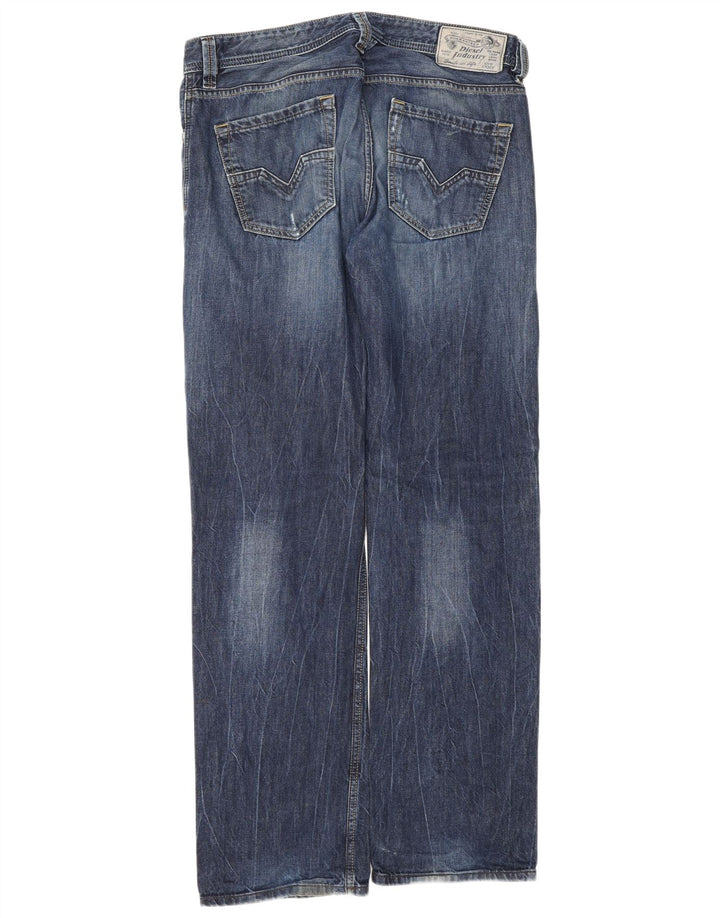 Diesel Mens Straight Jeans W32 L32 Blue Cotton