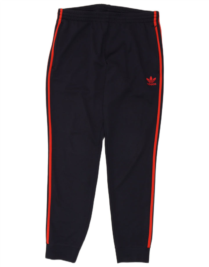 Adidas Mens Tracksuit Trousers Joggers Large Navy Blue Polyester
