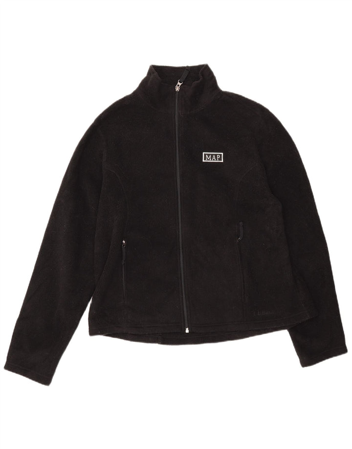 L.L.BEAN Womens Fleece Jacket UK 16 Large Black Polyester