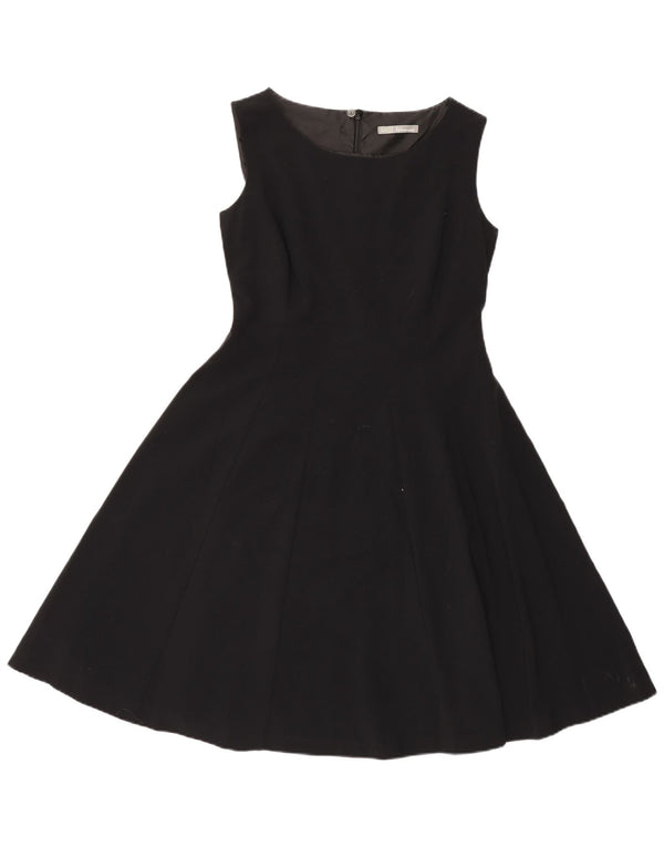 Marks & Spencer Womens Sleeveless A-Line Dress UK 12 Medium Black Polyester