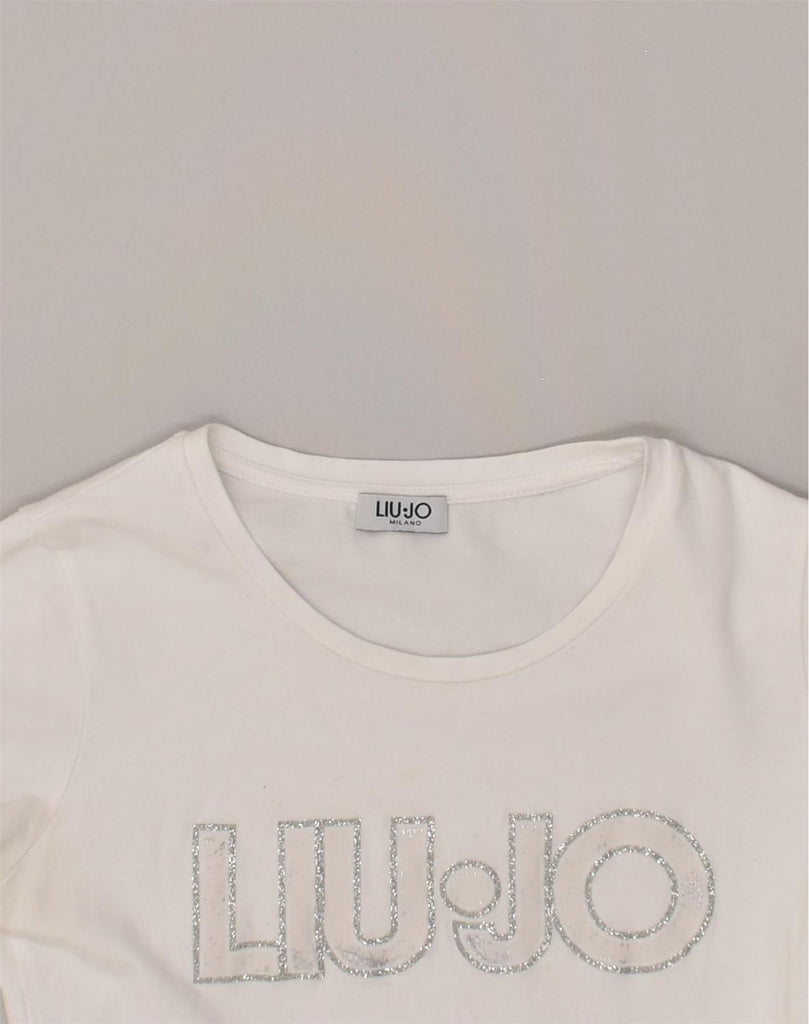 LIU JO Girls Milano Graphic T-Shirt Top 13-14 Years White | Vintage Liu Jo | Thrift | Second-Hand Liu Jo | Used Clothing | Messina Hembry 