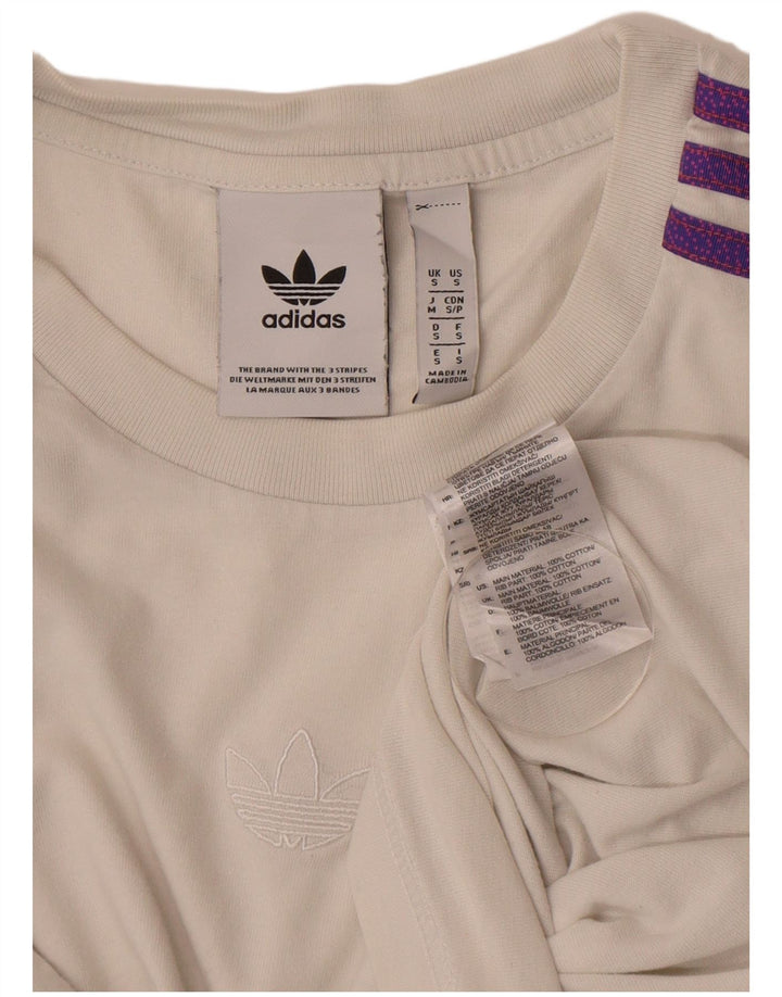 Adidas Mens T-Shirt Top Small White Cotton