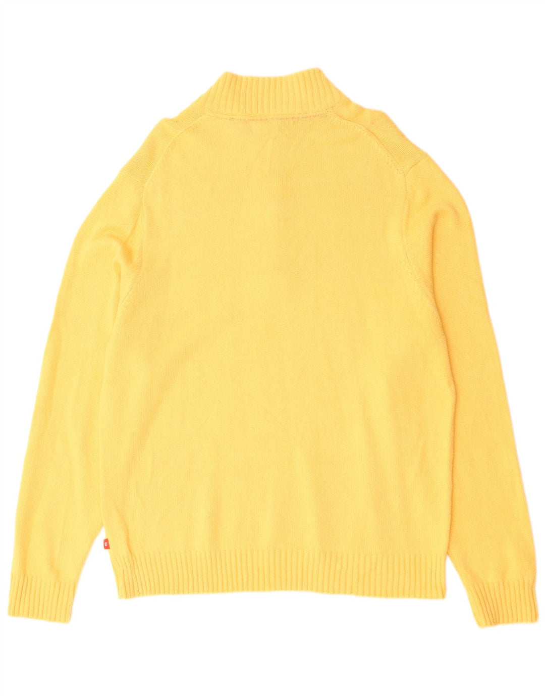 IZOD Mens Zip Neck Jumper Sweater XL Yellow Cotton