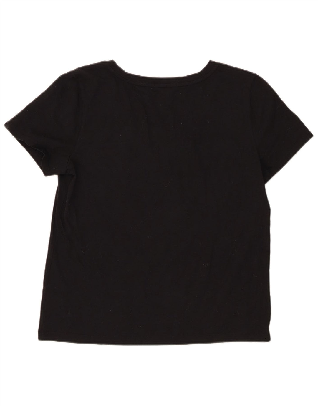Chaps Womens T-Shirt Top UK 14 Large Black Cotton
