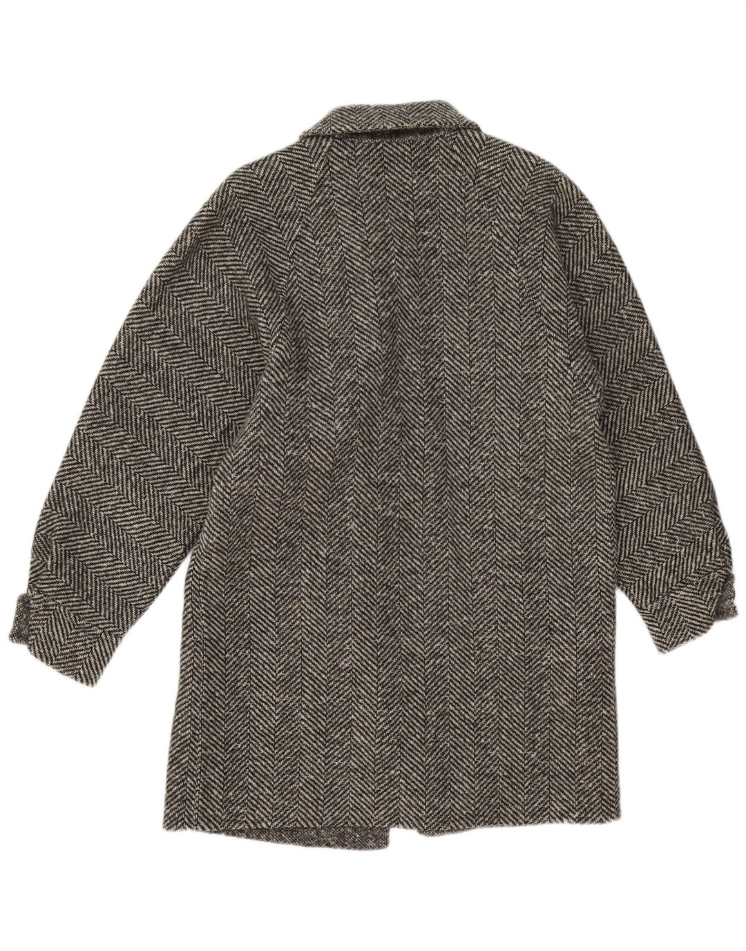 Vintage Womens Overcoat UK 14 Medium Grey Herringbone