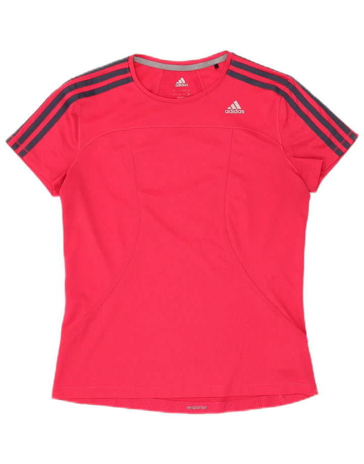 ADIDAS Womens Climalite T-Shirt Top UK 14 Medium Pink Polyester