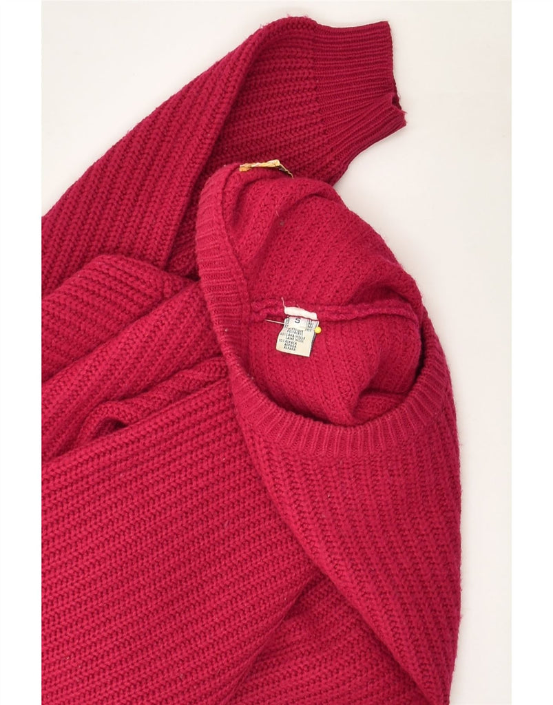 SISLEY Womens Boat Neck Jumper Sweater UK 10 Small Burgundy Acrylic | Vintage Sisley | Thrift | Second-Hand Sisley | Used Clothing | Messina Hembry 