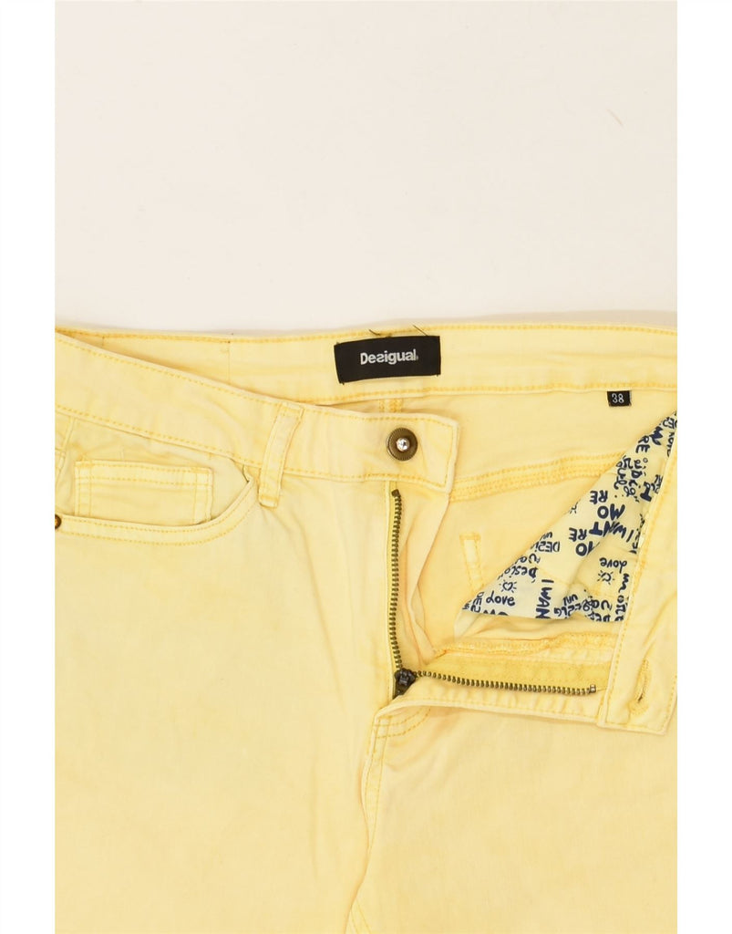 DESIGUAL Womens Slim Jeans EU 38 Medium W29 L27 Yellow Floral | Vintage Desigual | Thrift | Second-Hand Desigual | Used Clothing | Messina Hembry 