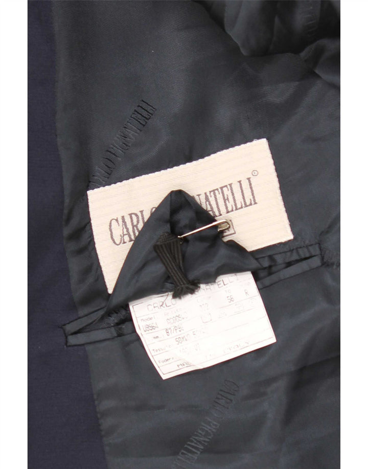 Carlo Pignatelli Mens 2 Button Blazer Jacket IT 58 4XL Navy Blue Wool