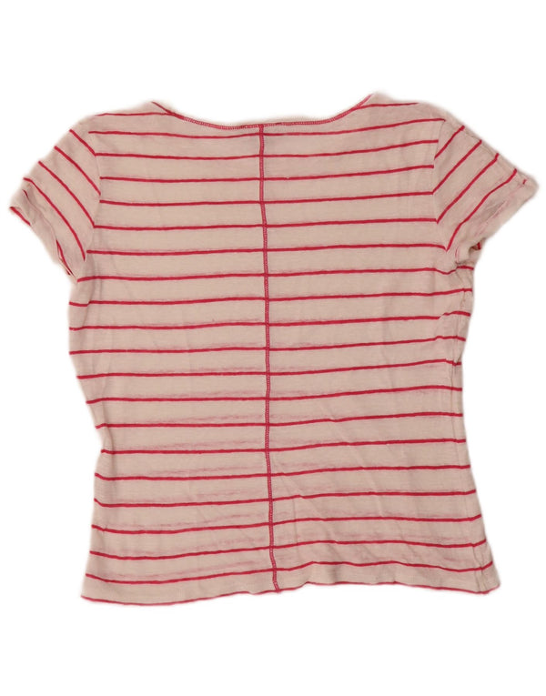Massimo Dutti Womens T-Shirt Top UK 6 XS White Striped