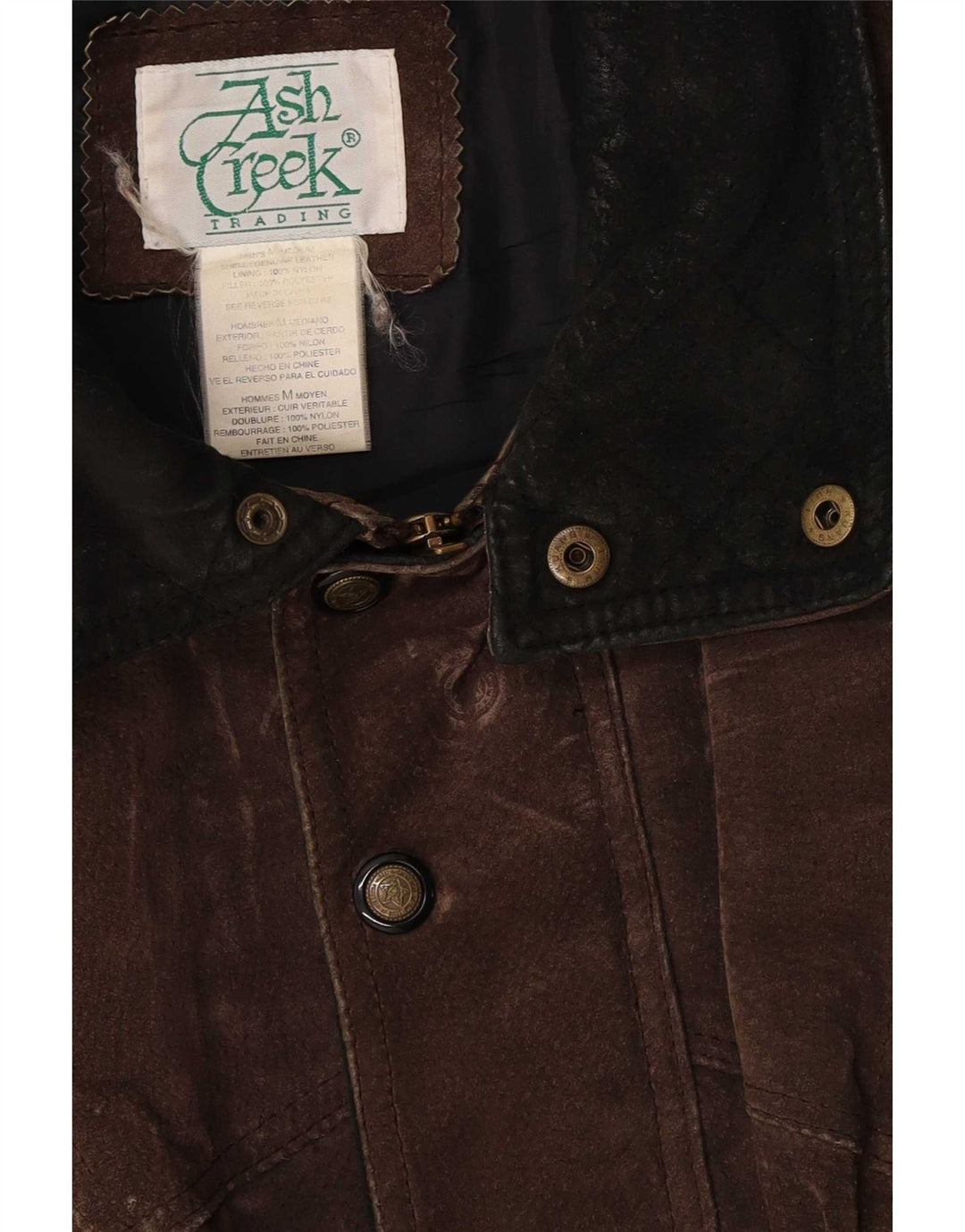 Vintage Mens Suede Bomber Jacket UK 40 Large Brown Leather