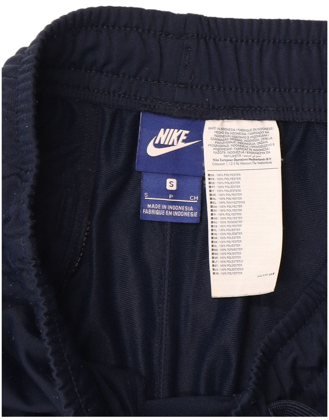 NIKE Mens Tracksuit Trousers Joggers Small Navy Blue Polyester