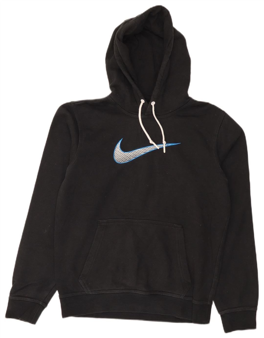 Nike Mens Graphic Hoodie Jumper Small Black Cotton