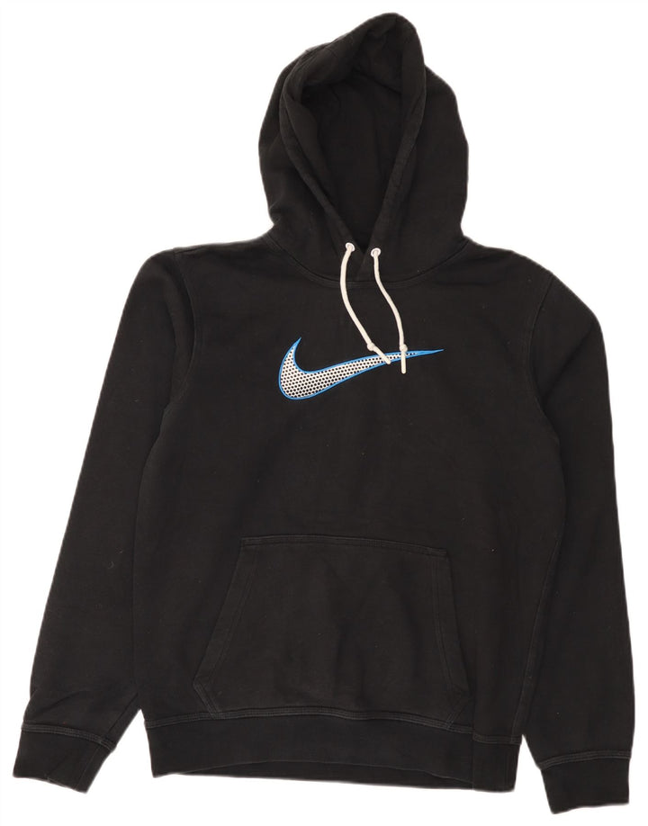 Nike Mens Graphic Hoodie Jumper Small Black Cotton