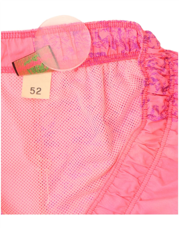 SANTOSTEFANO Mens Graphic Swimming Shorts IT 52 Large  Pink Colourblock