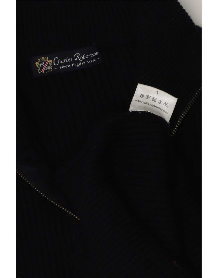 Charles Robertson Mens Regular Fit Cardigan Sweater Large Navy Blue