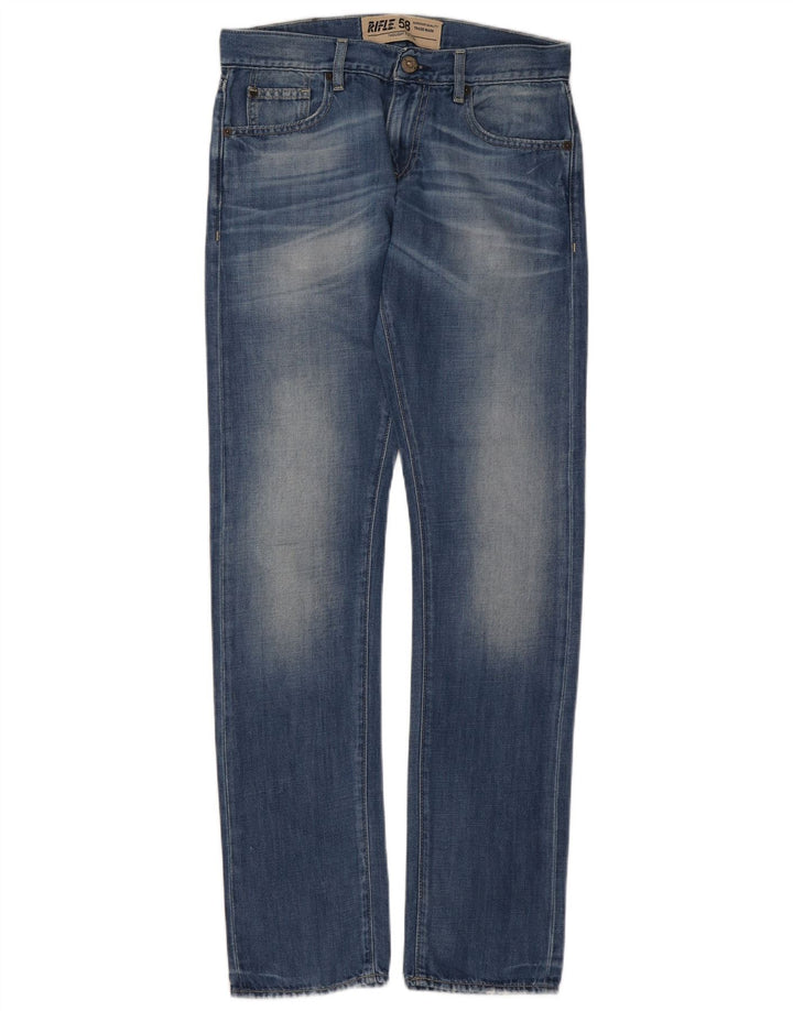 Rifle Womens Straight Jeans W28 L33 Blue Cotton