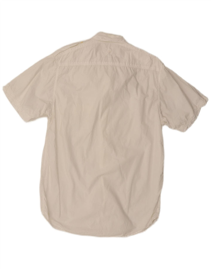 Murphy & Nye Mens Short Sleeve Military Shirt Large White Cotton