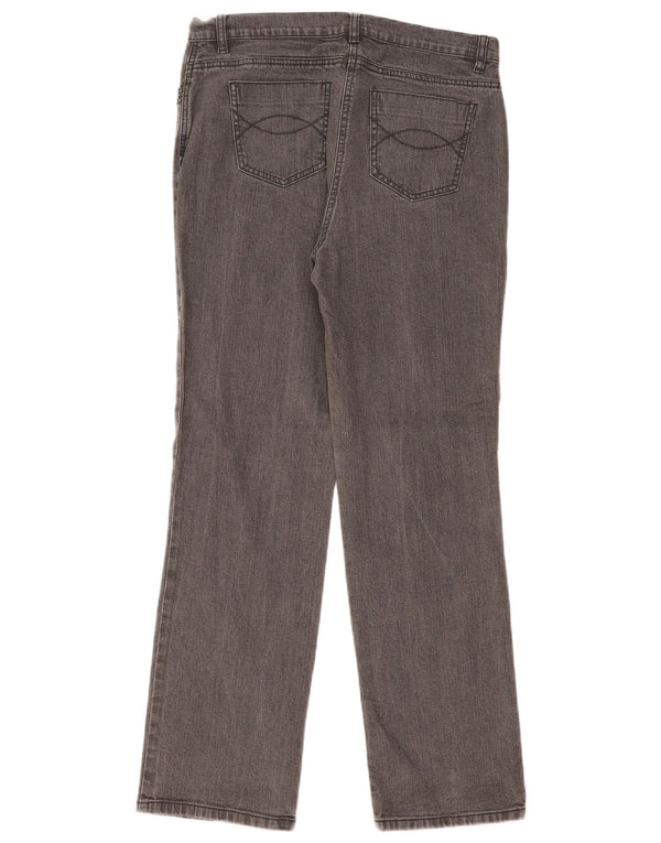 Marks & Spencer Womens Straight Jeans UK 16 Large W32 L30 Grey Cotton