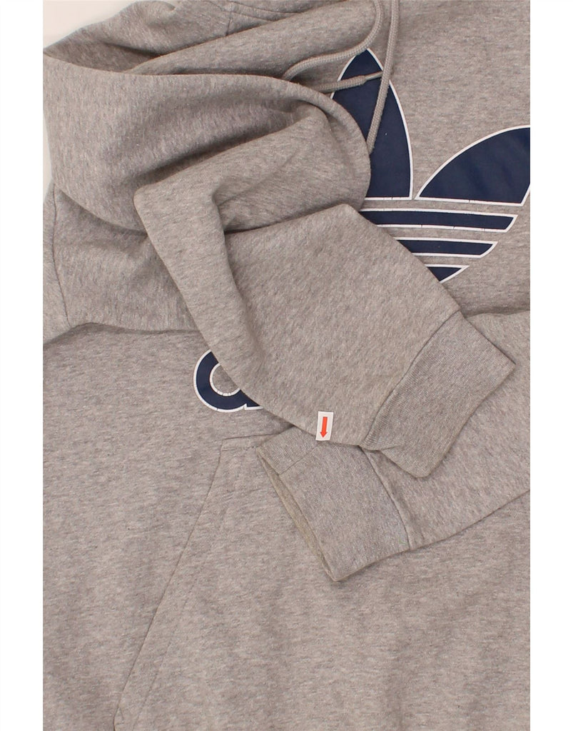 ADIDAS Mens Graphic Hoodie Jumper Medium Grey Cotton Vintage Adidas and Second-Hand Adidas from Messina Hembry 