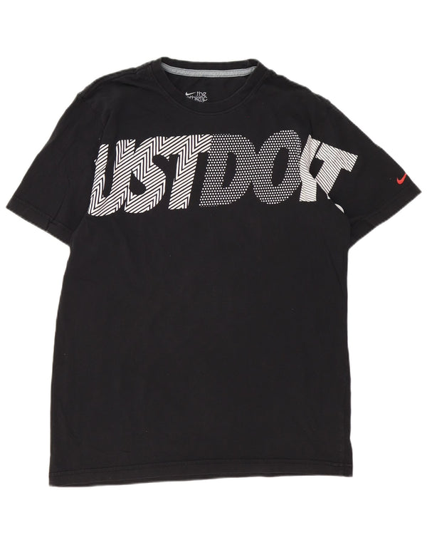 Nike Mens Standard Fit Graphic T-Shirt Top UK 38/40 Medium Black Cotton