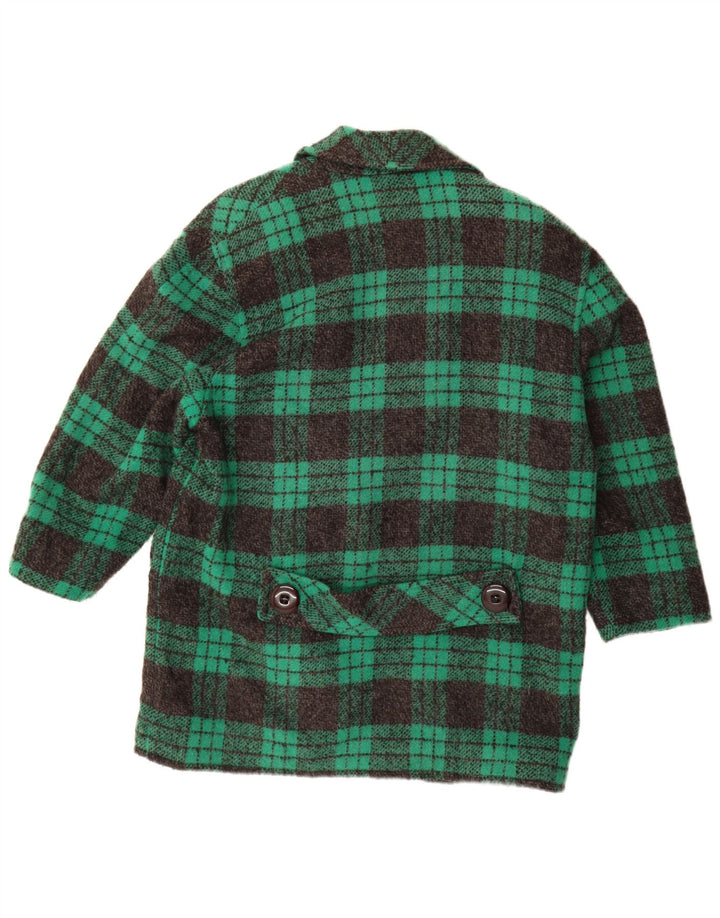 Confezioni Di Lusso Womens Double Breasted Coat IT 44 Medium Green Check