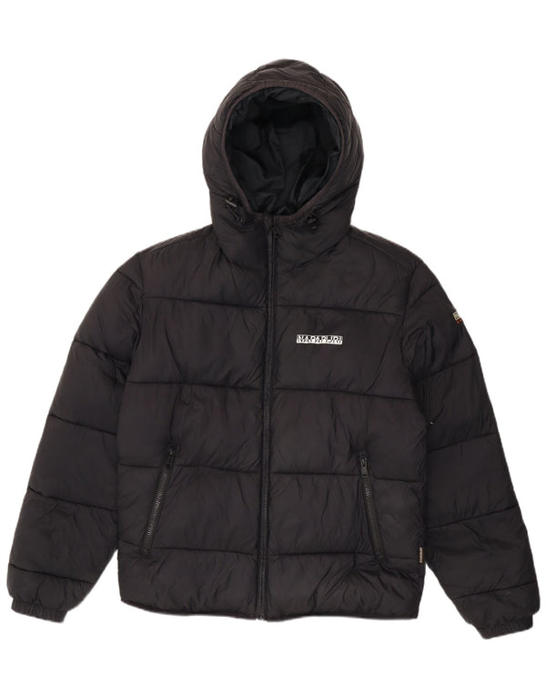 Napapijri Mens Hooded Regular Fit Padded Jacket UK 38 Medium Black
