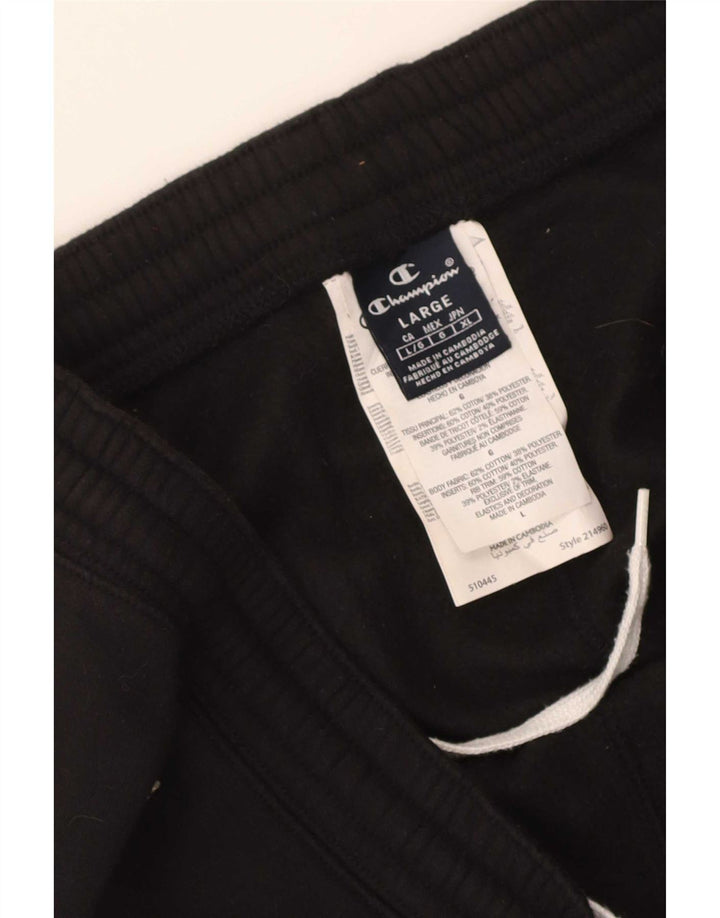 Champion Mens Tracksuit Trousers Joggers Large Black Cotton