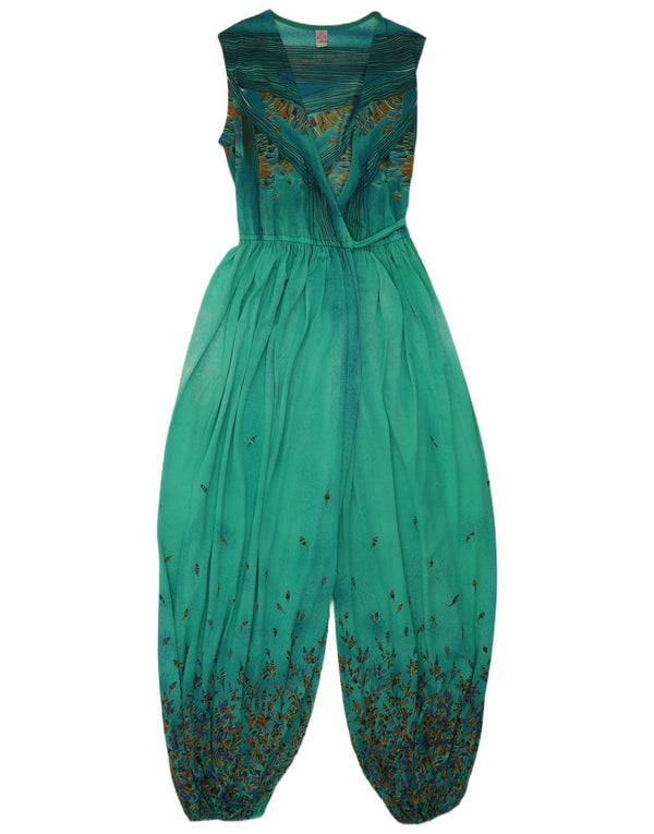 Vintage Womens Jumpsuit IT 44 Medium  Green Floral Polyamide