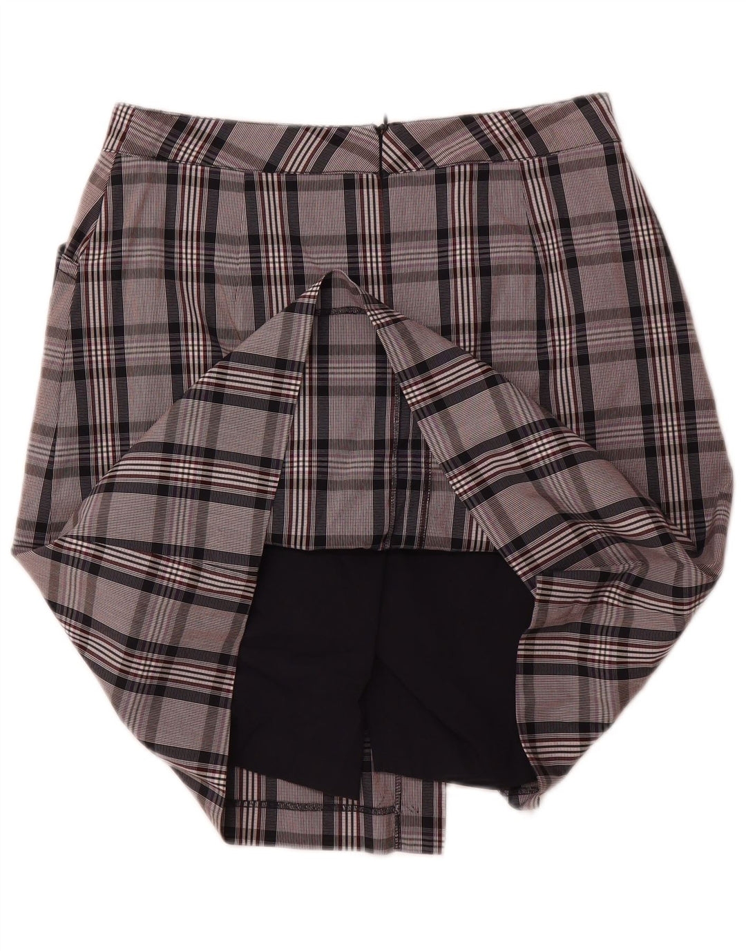 GOLFINO Womens Skort UK 16 Large W30 Navy Blue Check Cotton