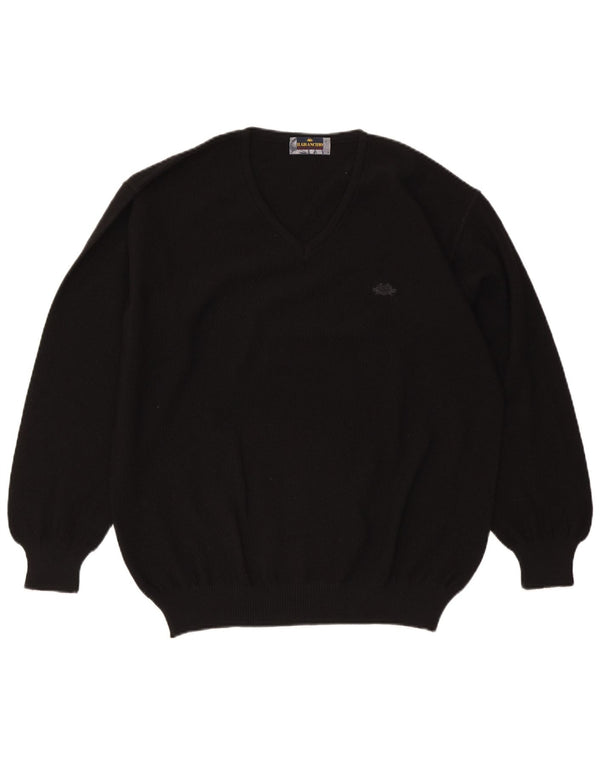 Il Granchio Mens V-Neck Jumper Sweater Large Black Wool