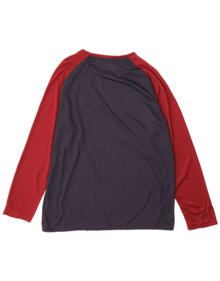 Mountain Warehouse Mens Top Long Sleeve XL Navy Blue Colourblock Polyester