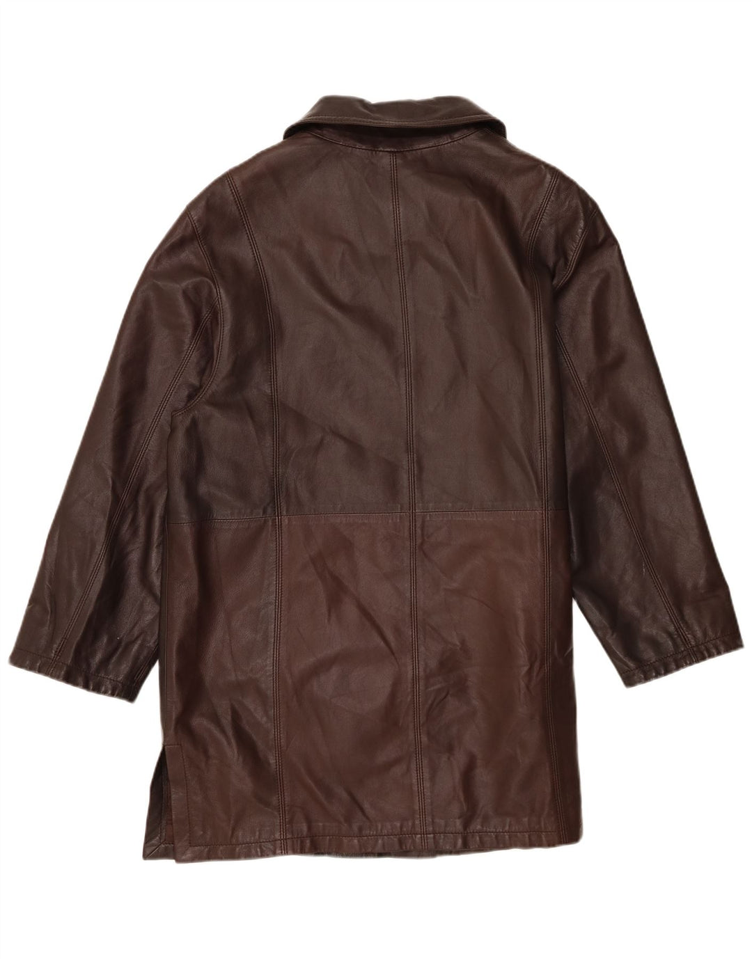 Mabrun Womens Leather Coat UK 16 Large Brown Leather