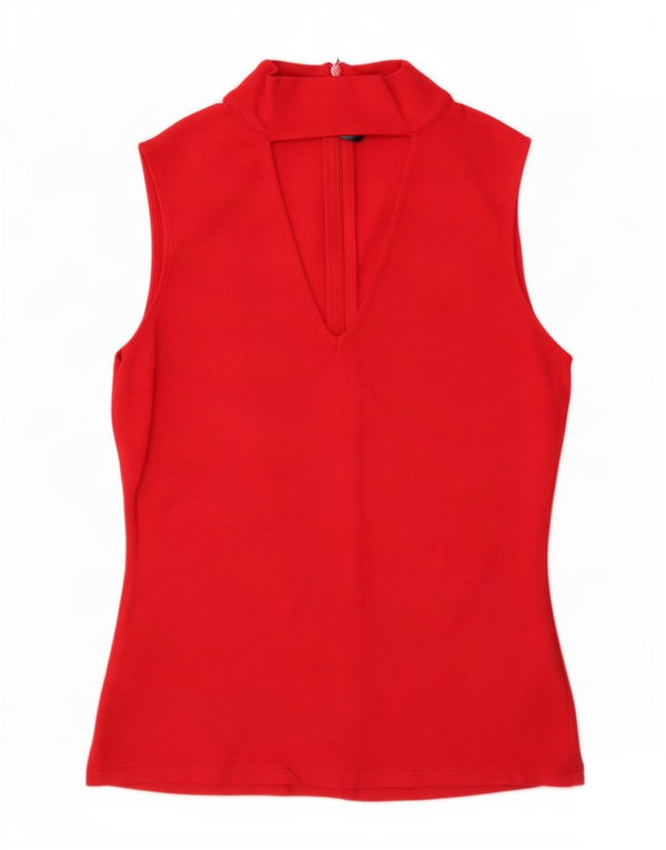 Karen Millen Womens Blouse Top UK 10 Small Red Viscose