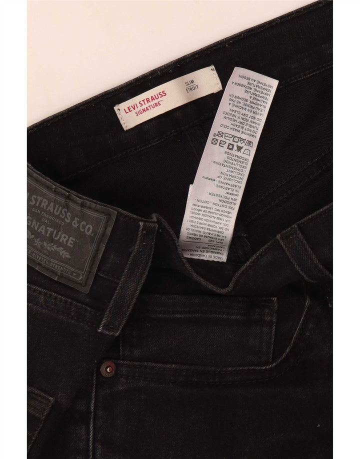 Levi's Mens Signature Slim Jeans W33 L30 Black Cotton