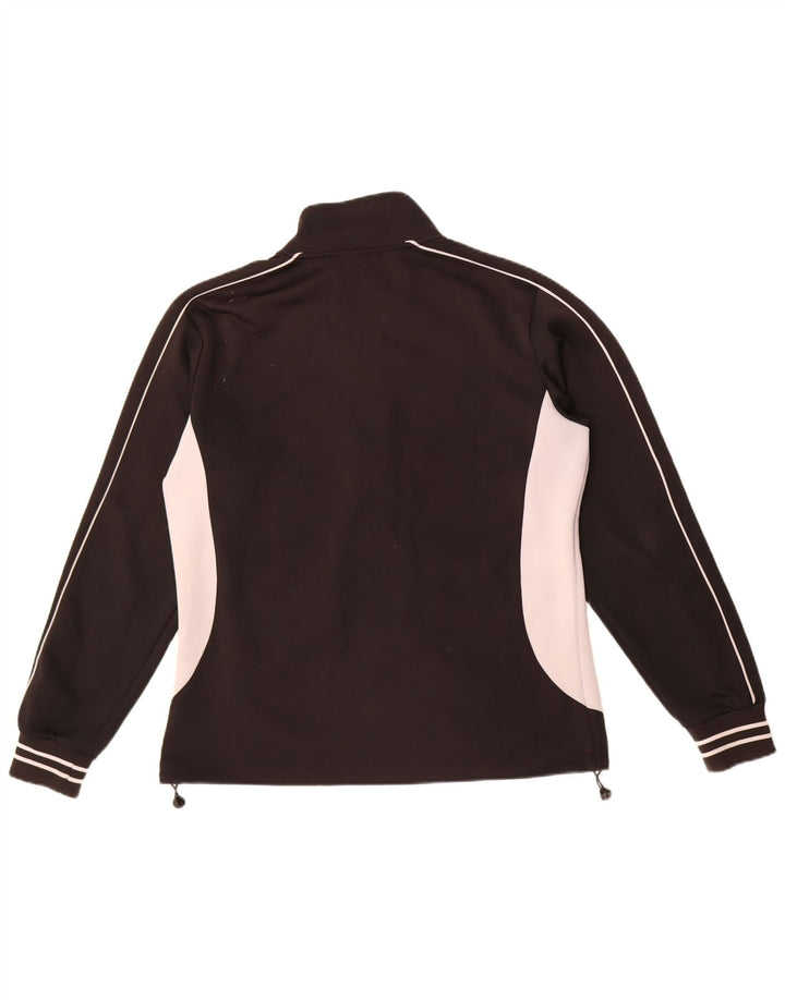 Asics Womens Tracksuit Top Jacket UK 18 XL Black Colourblock Polyester