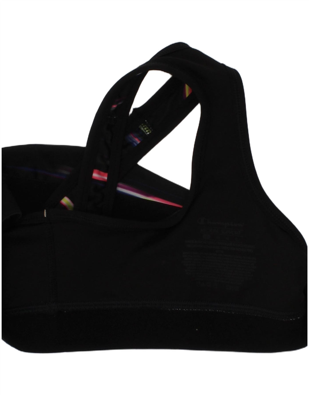Champion Womens Sport Bra Top Large Black Polyester Sports