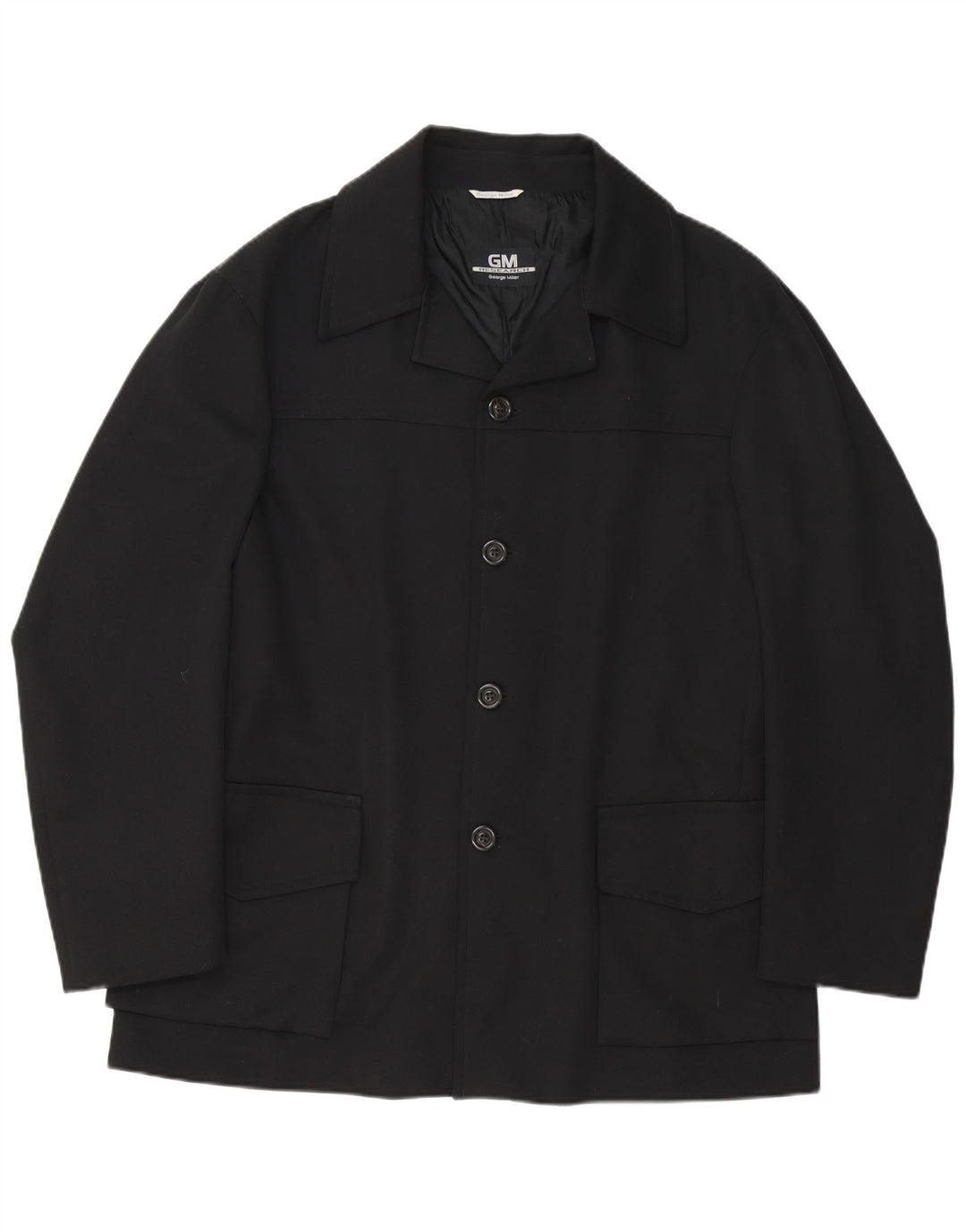 GEORGE MILLER Mens 4 Button Blazer Jacket UK 42 XL Black Polyester
