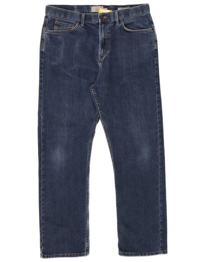Marks & Spencer Mens Regular Straight Jeans W34 L29 Blue Cotton